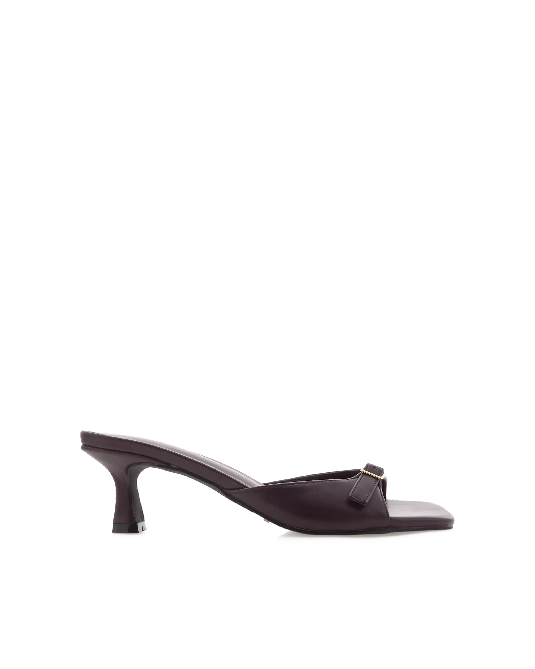 Leather Heeled Sandals Cushioned TILDEN - DARK CACAO