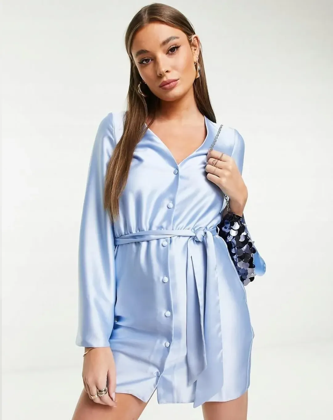 Miss Selfridge Satin Button Through Shirt Dress beach running performance enhancement