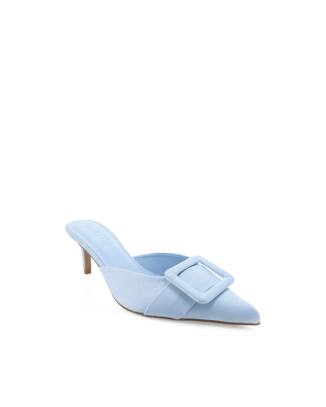 YORKIE - POWDER BLUE SATIN Party Shoes with Heels Comfortable Day Pumps