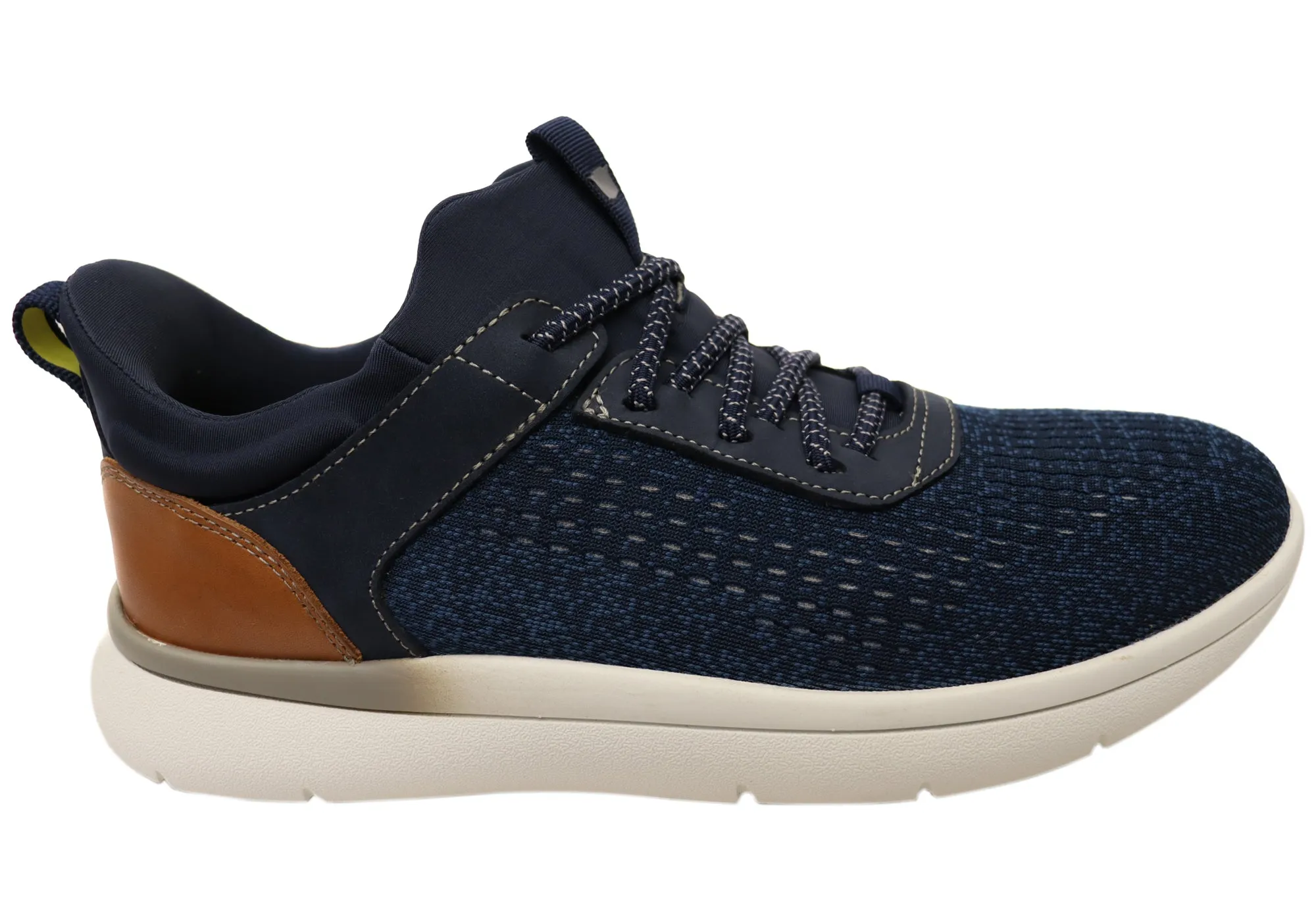 Florsheim Mens EE Extra Wide Fleet Knit Elastic Lace Sneakers Quick Pack Planet Mood