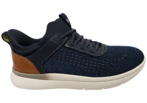 Florsheim Mens EE Extra Wide Fleet Knit Elastic Lace Sneakers Quick Pack Planet Mood
