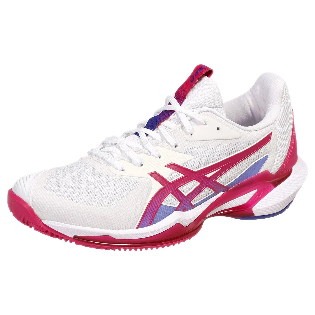 Asics Women's Solution Speed FF 3 - Clay - White/Bright Rose Impact-absorbing design Optimal lining