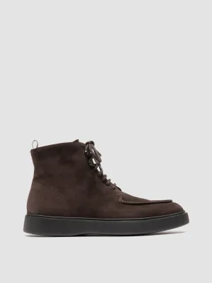 Balanced Sole Long Wear FRAME 004 - Brown Suede Lace-up Boots