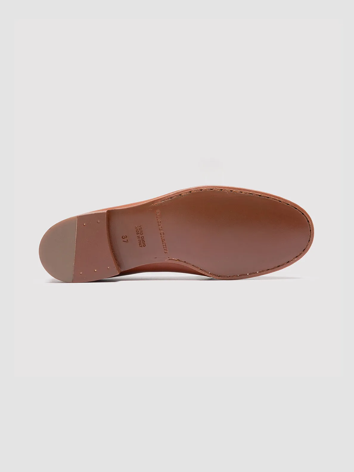 OLIVER 102 - Brown Leather Ballerina Shoes Durable Sole