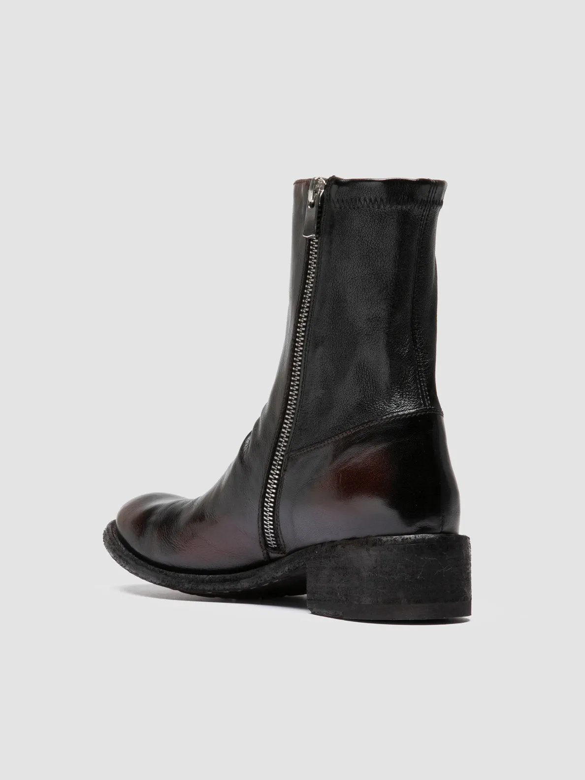 LISON 041 - Burgundy Leather Ankle Boots Dot Play