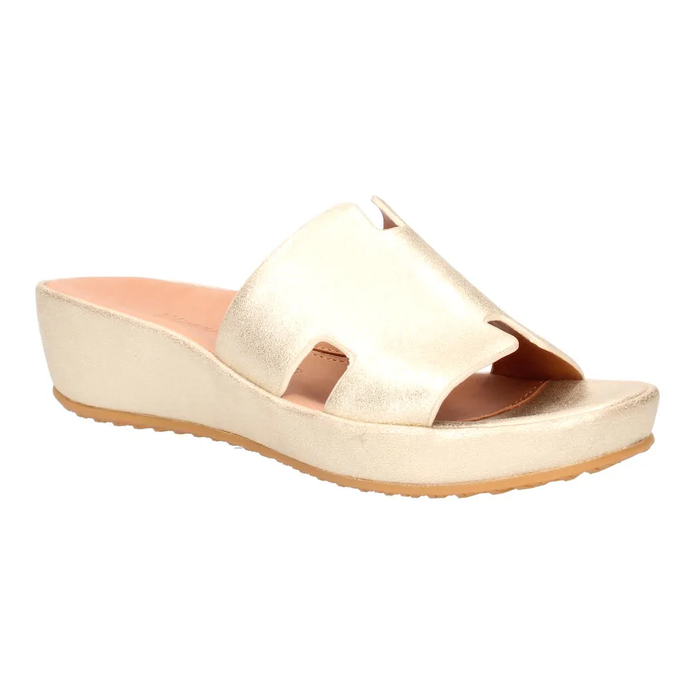 Catiana Slip on Sandal - Gold Stardust Suede High Density Fashion-forward comfort