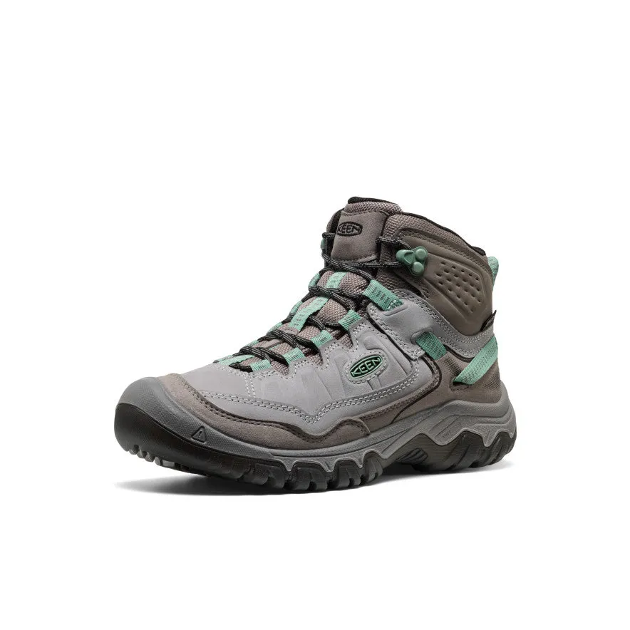 Protective Build Adjustable Fit Women's Targhee IV Waterproof Hiking Boot  |  Alloy/Granite Green