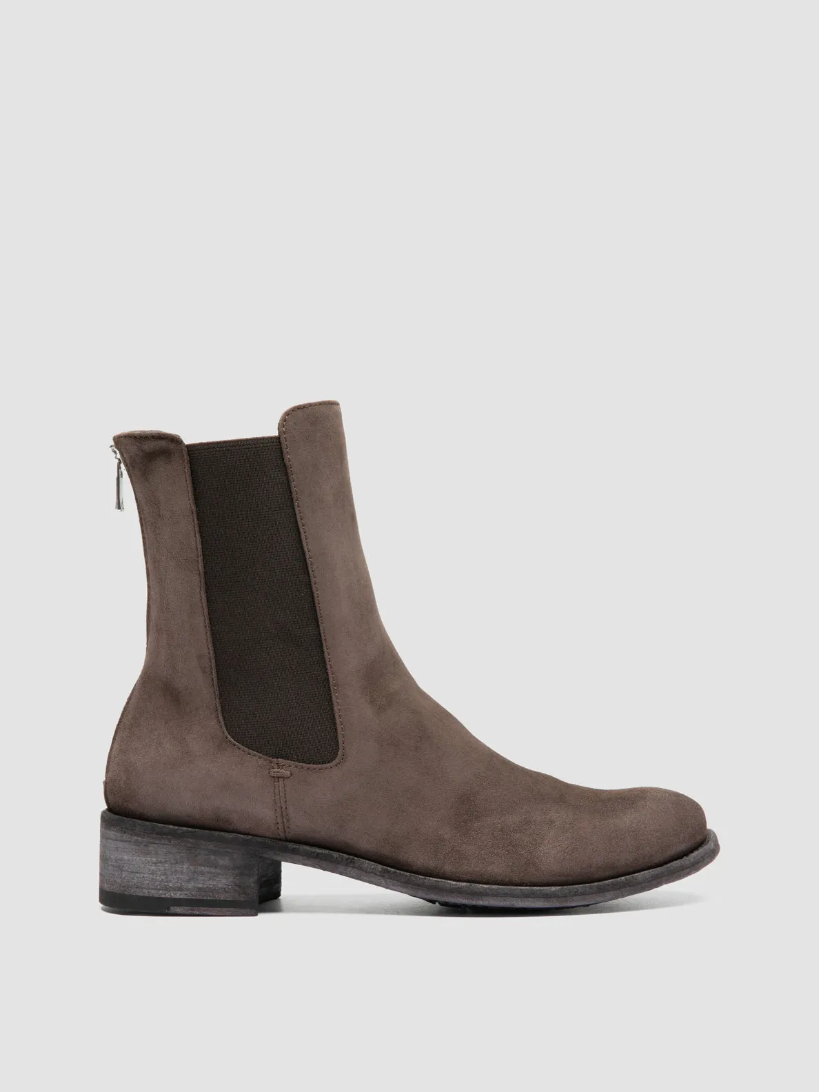 LISON 017 - Brown Suede Chelsea Boots Business Fit