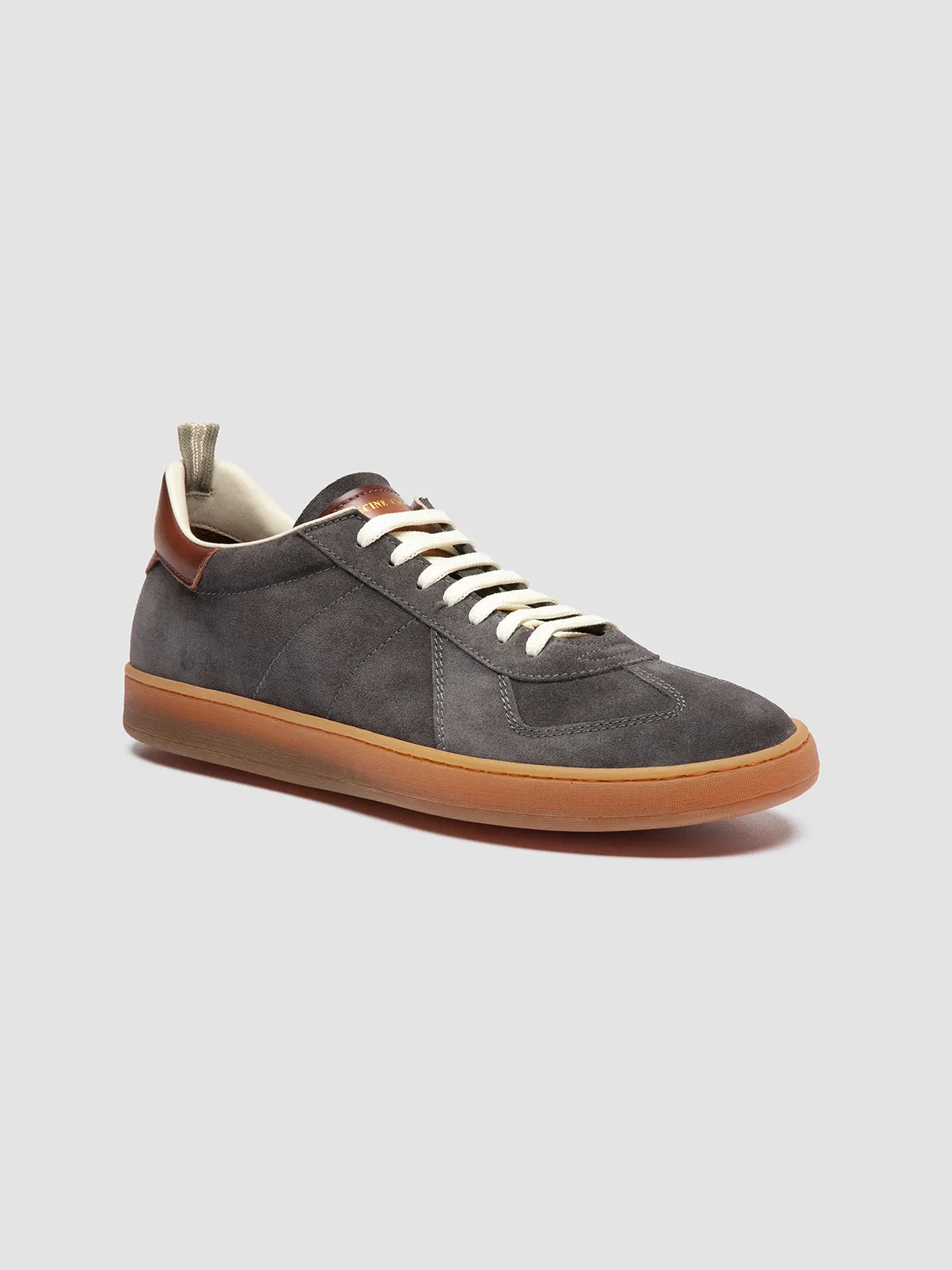 Boosted touch Unisex Fit MILITIA 002 - Grey Suede and Leather Sneakers