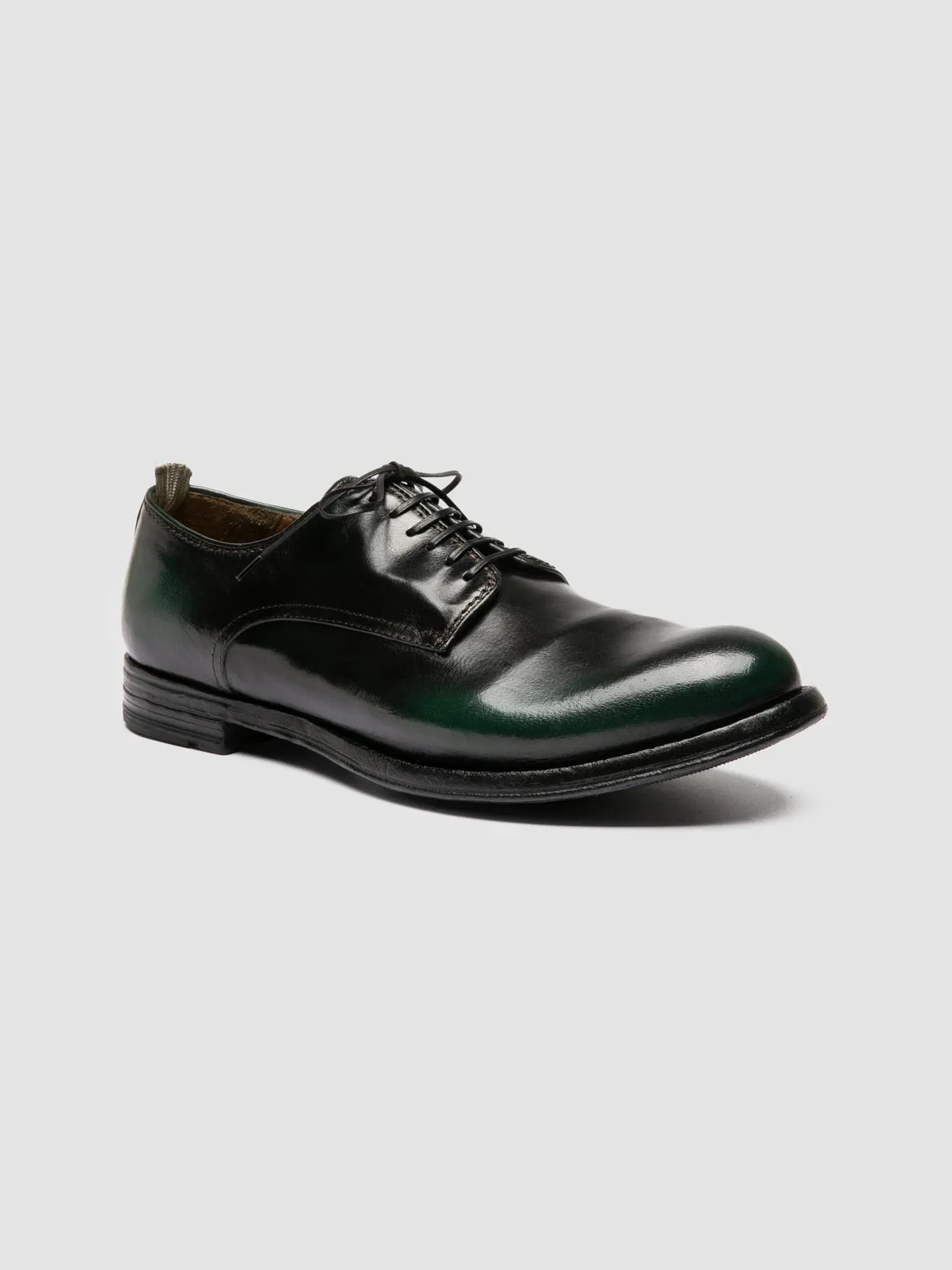 ANATOMIA 012 - Green Leather Derby Shoes Clean Lines