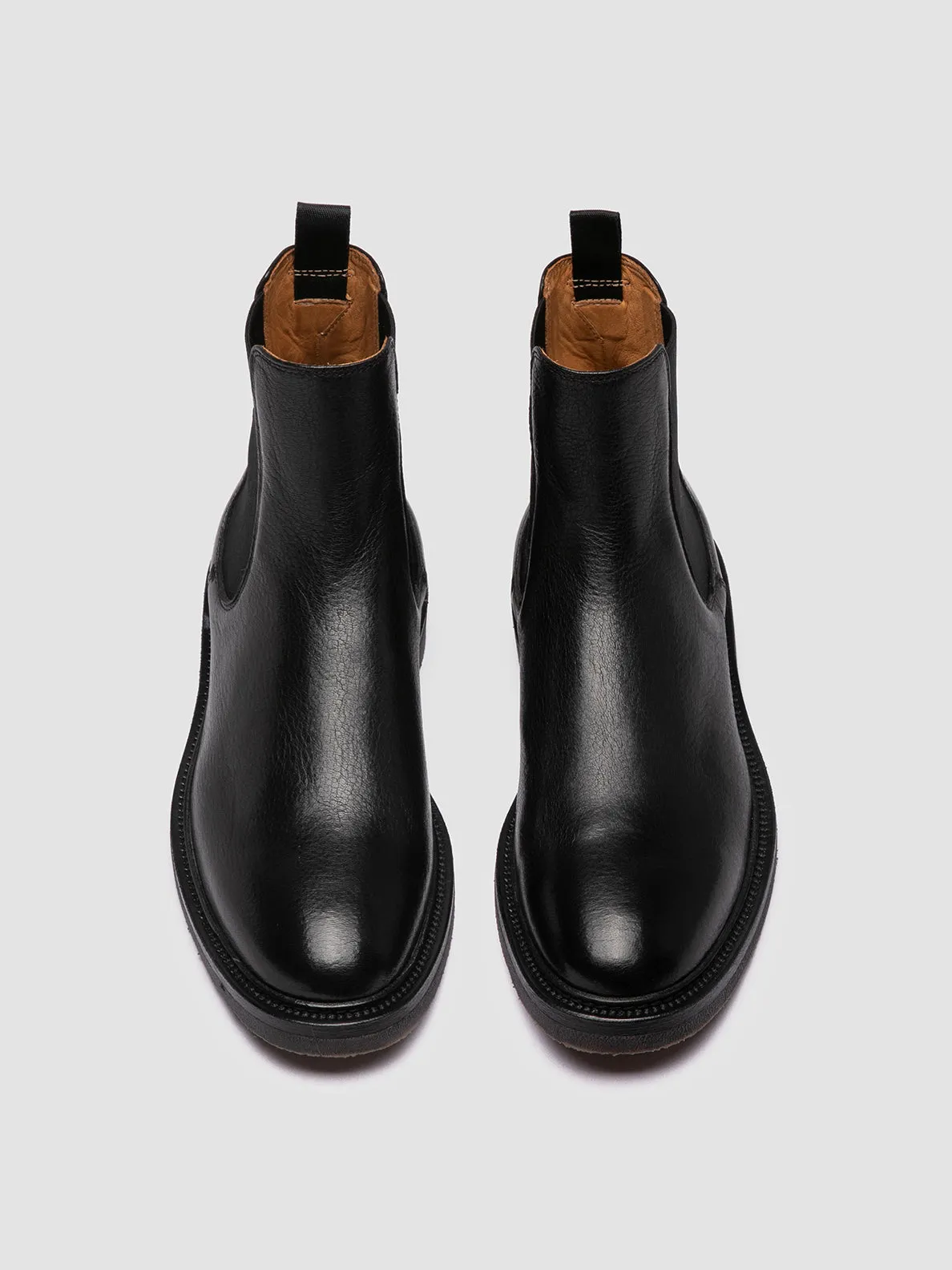Retro-inspired silhouette Slim flexibility HOPKINS FLEXI 204 - Black Leather Chelsea Boots