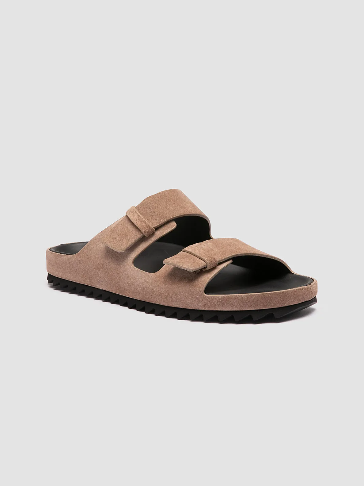 Street Style Structured Shoe AGOR?? 010 - Taupe Suede Slide Sandals