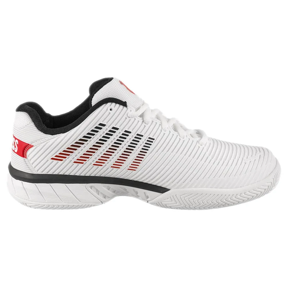 Sophisticated traction K-Swiss Men's Hypercourt Express 2 - 2E Width - White/Mars Red