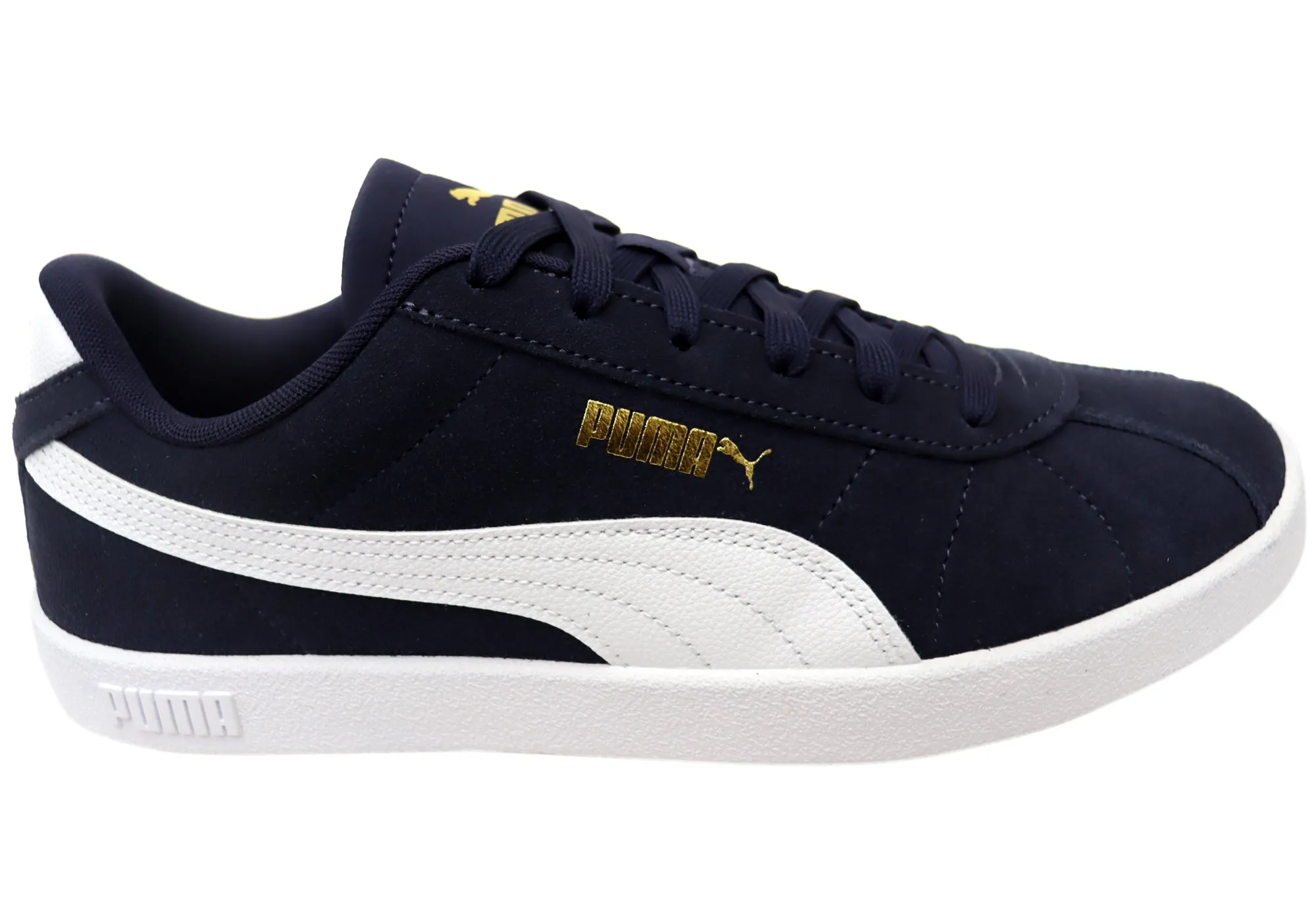 Flexible Wear Run All Day Puma Mens Club II Comfortable Leather Lace Up Sneakers