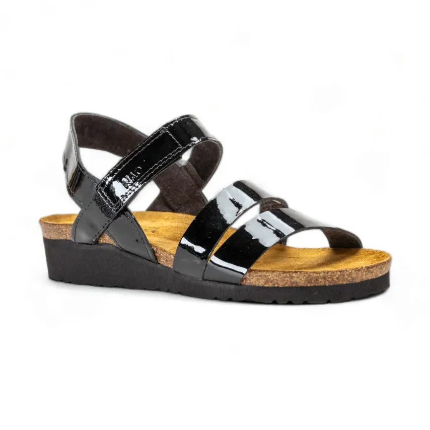 Lace Closure Kayla Sandal Black Patent (7806-501)