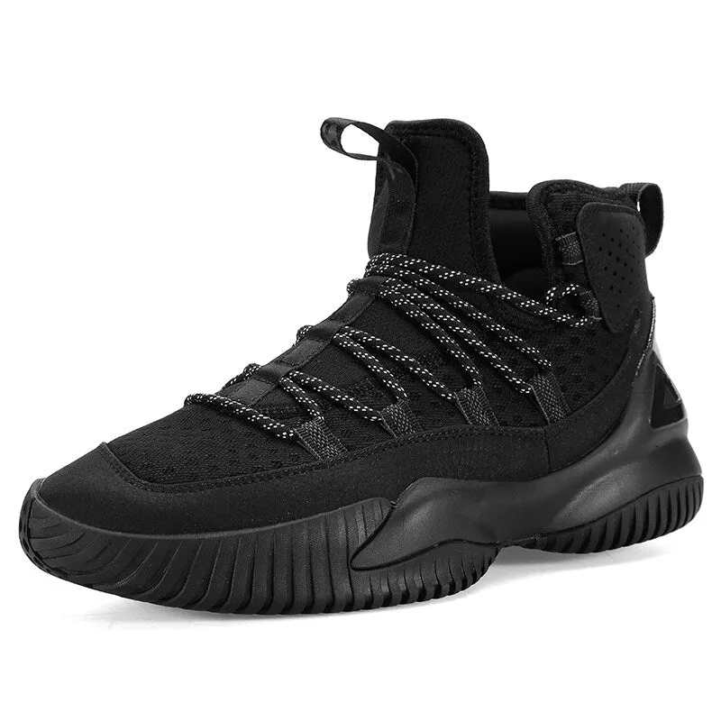 Relaxed feet PEAK Men Court Basketball Shoes Cushioning Sneakers Black DA830551