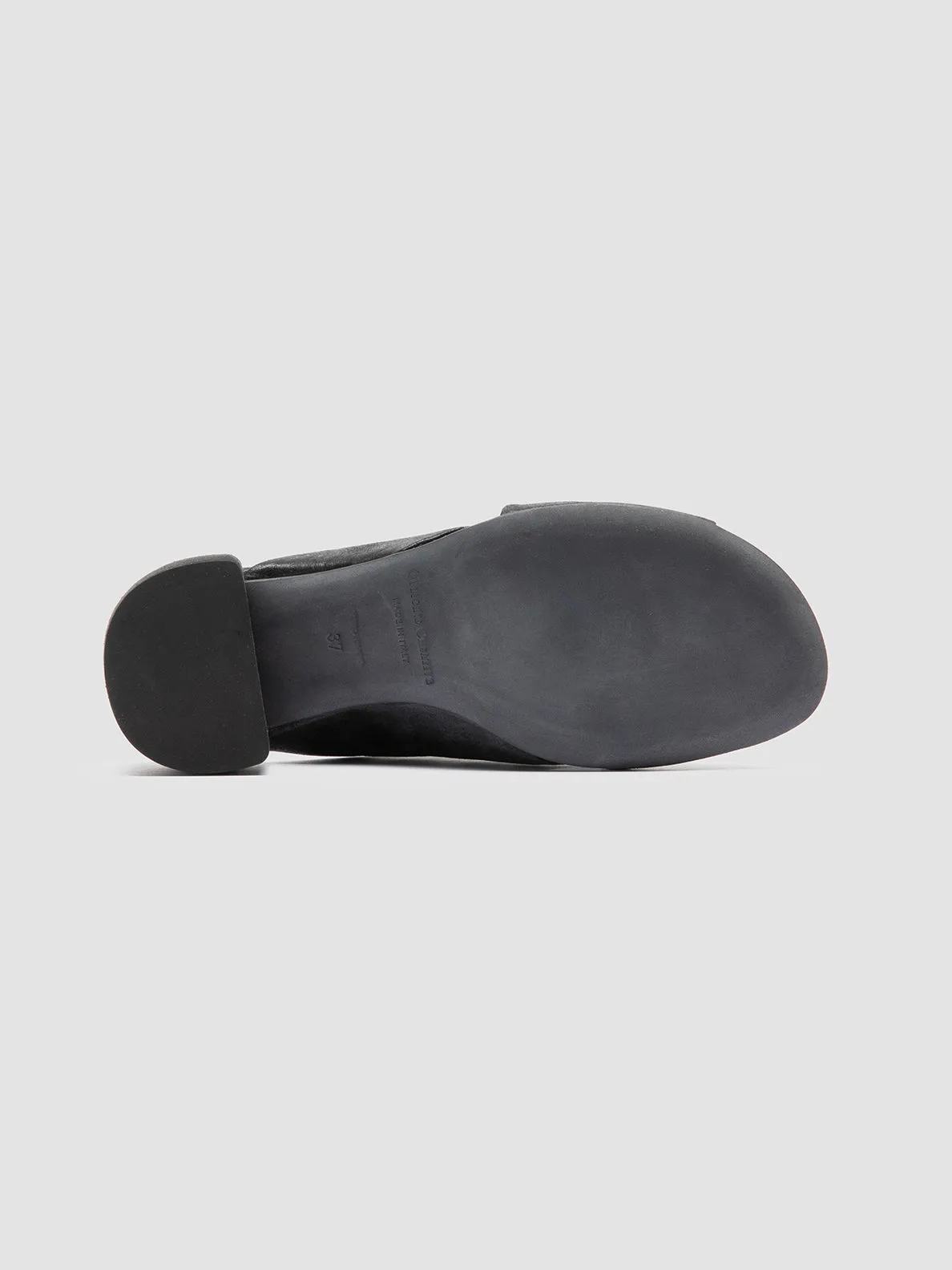 HADRY 007 - Black Leather Slide Sandals Flexible Sole