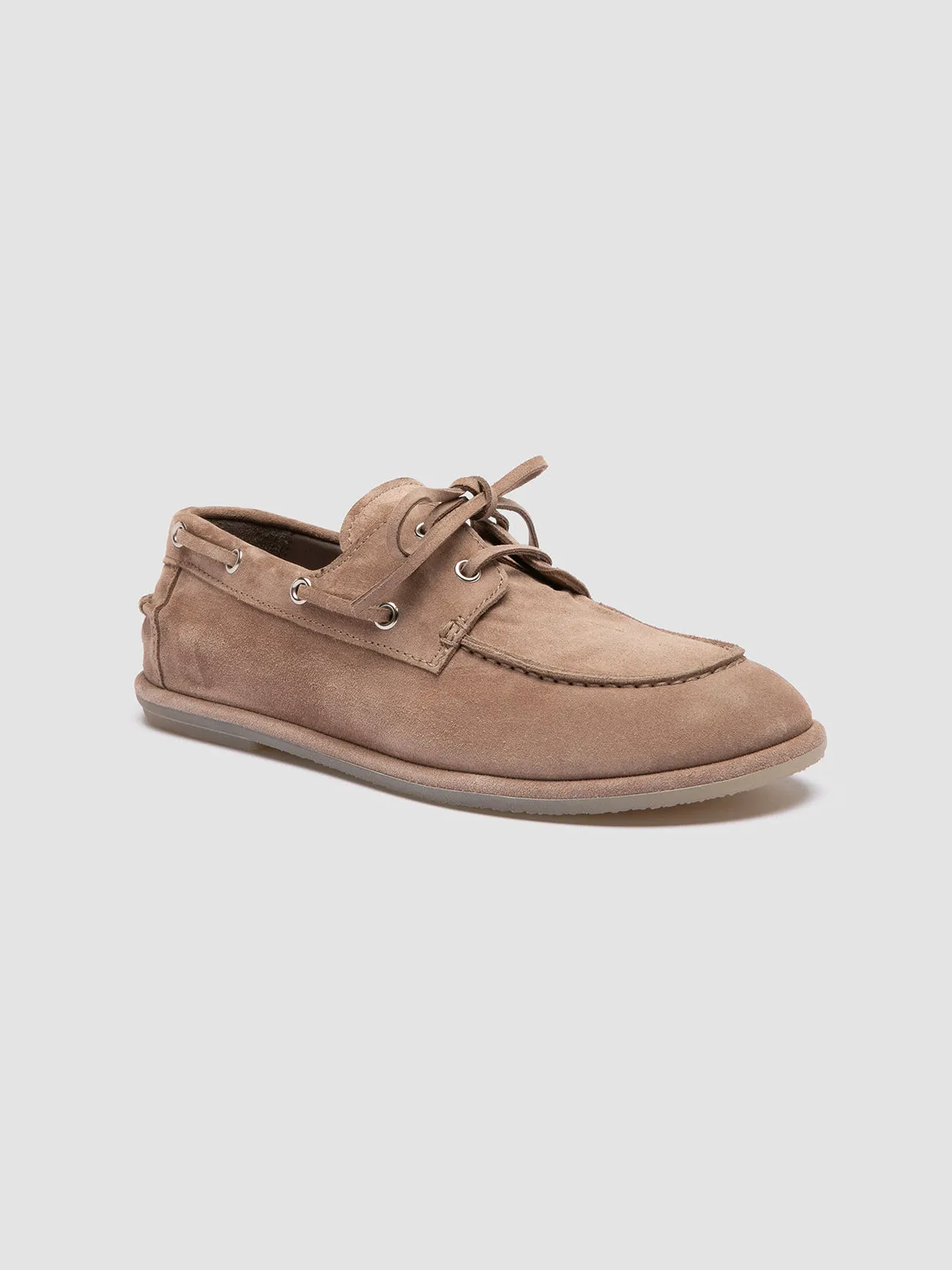 LOVE 101 - Taupe Suede Boat Shoes Shore Jog