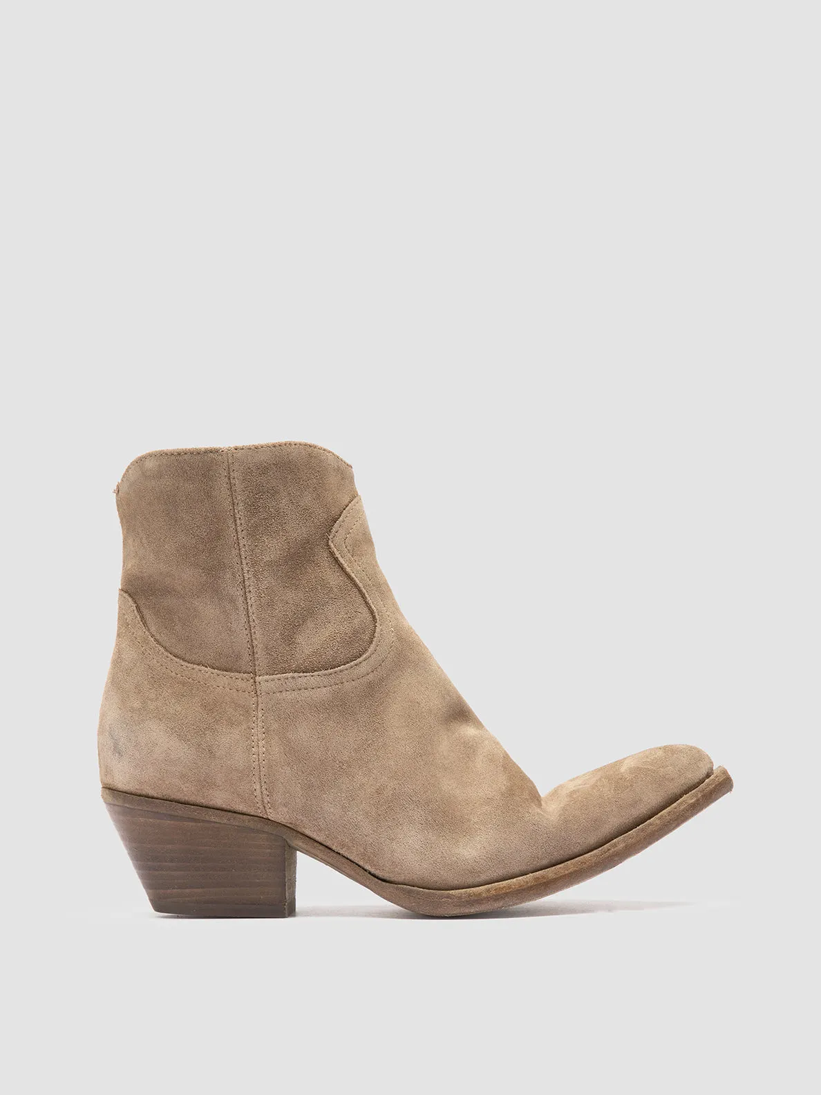 WANDA DD 103 - Taupe Suede Zip Boots Air Touch Soft Hike