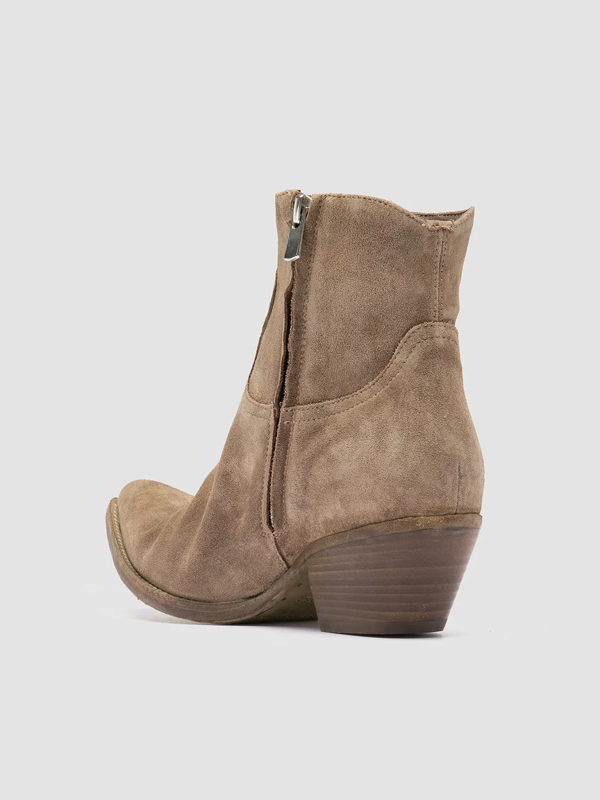 WANDA DD 103 - Taupe Suede Zip Boots Countryside Walk Wind Jog
