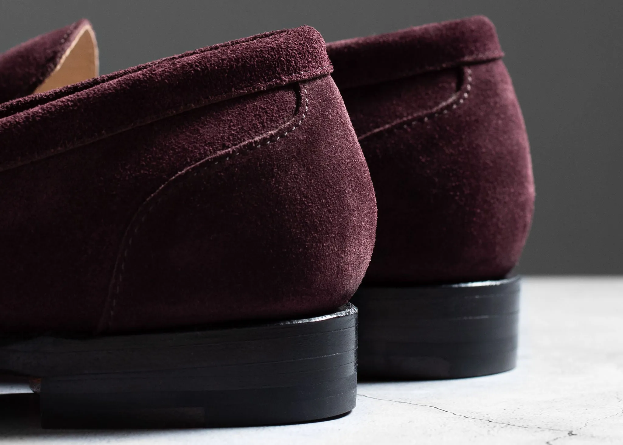 Clara Penny Loafer Berry Suede Vegan Material