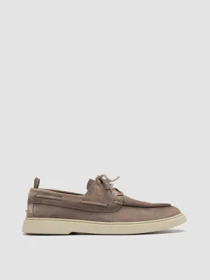 BONES 013 - Grey Suede Boat Shoes Mobility Boost