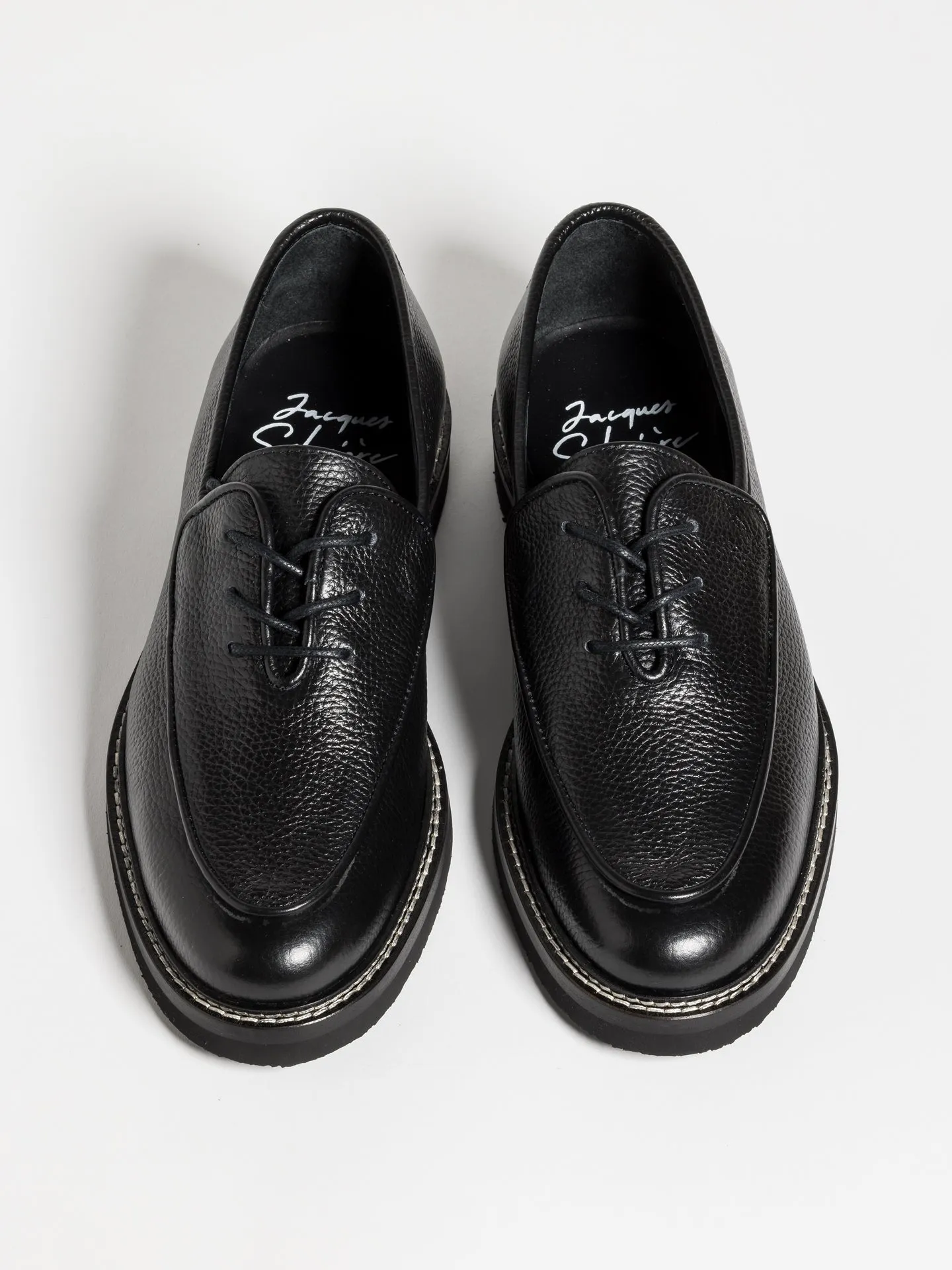 OLIVIER BLACK GRAINED Textured Leather Quiet Luxury