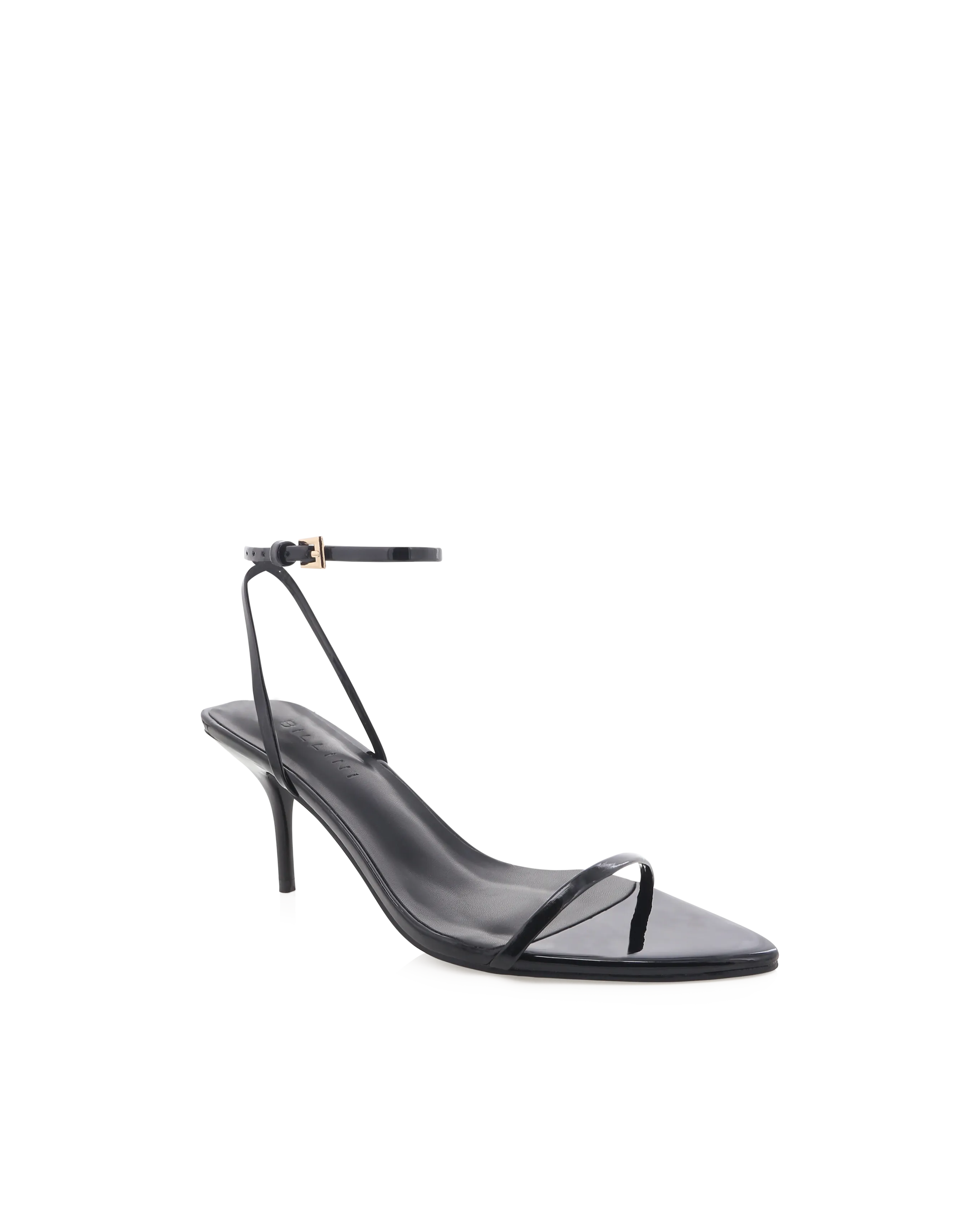 KASSIANI - BLACK PATENT Classic Bridal Sandals Peep Toe Pumps