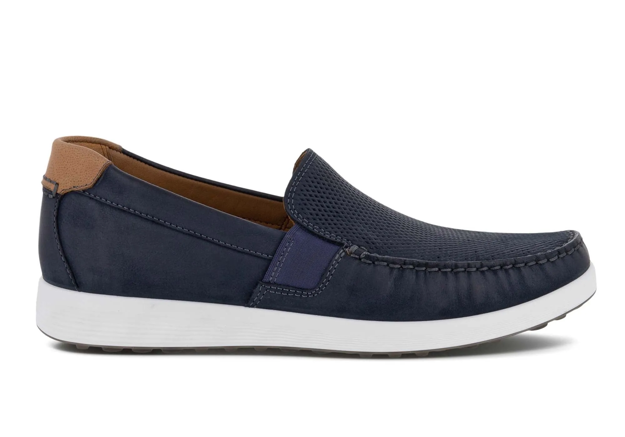 Durable outsole ECCO Mens S Lite Moc Comfortable Leather Casual Loafers Shoes