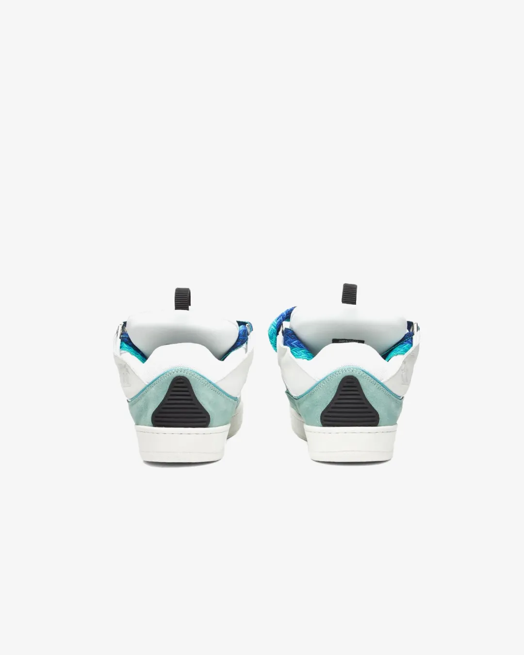 Lanvin Leather Curb 'White/Green' Suede Tennis Low-Top Sneakers Cosmic Glow Yoga Base