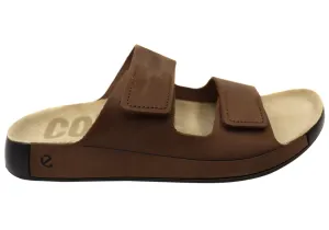 ECCO Mens Comfortable Leather 2nd Cozmo Slides Sandals Wish Mood