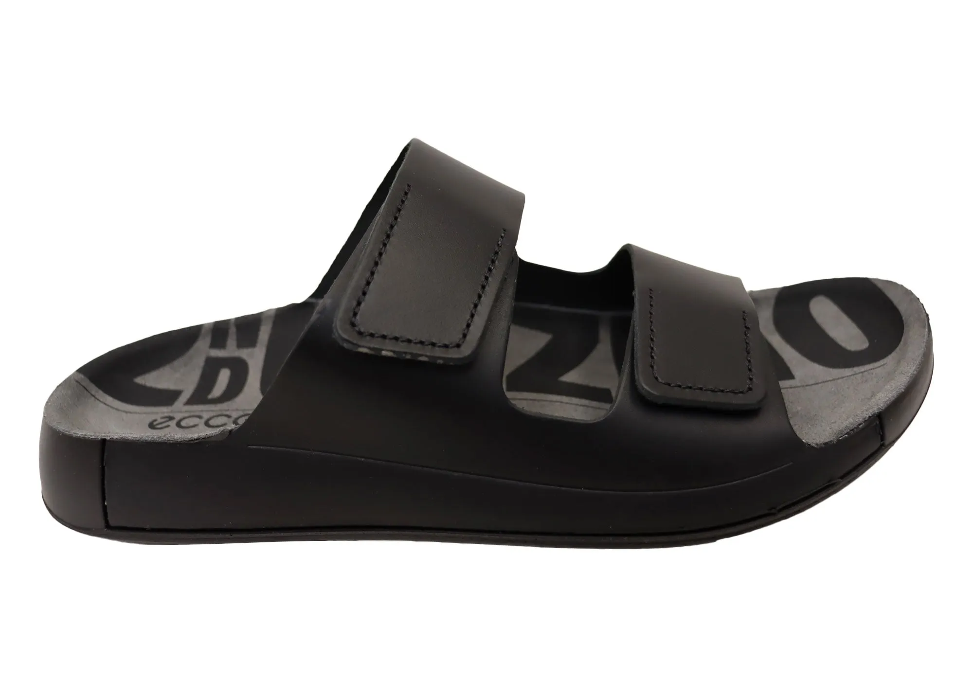 ECCO Mens Comfortable Leather 2nd Cozmo Slides Sandals Queen Fit Mesh Upper