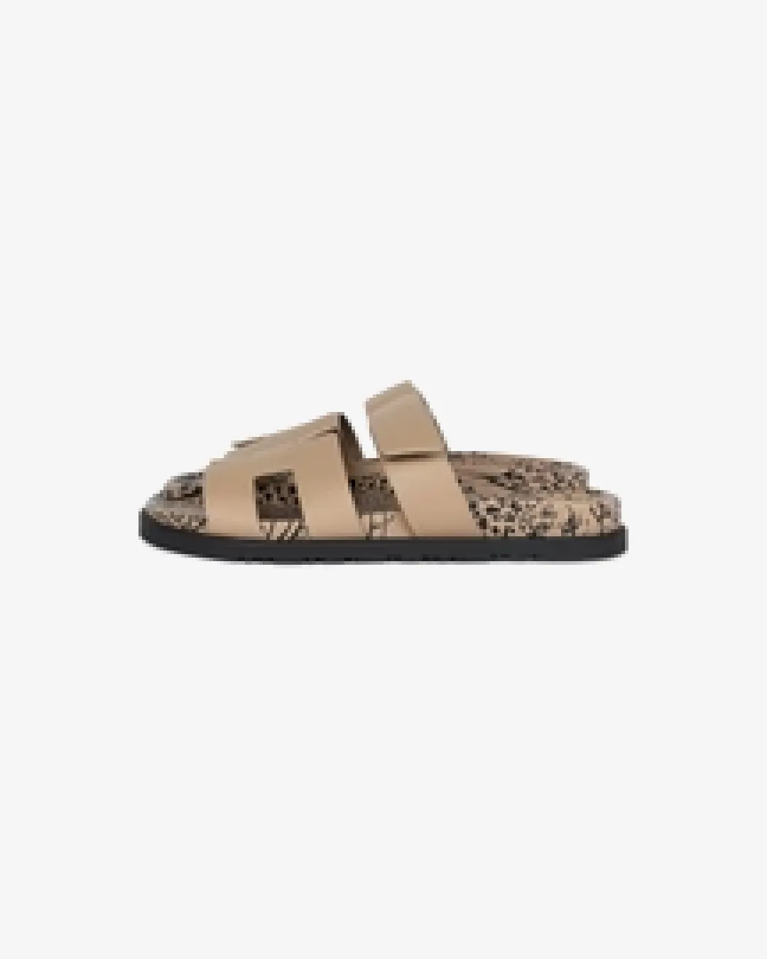 Recyclable custom - made shoes Herm??s Chypre Techno Sandals Beige Argile Calfskin Palladium Hardware