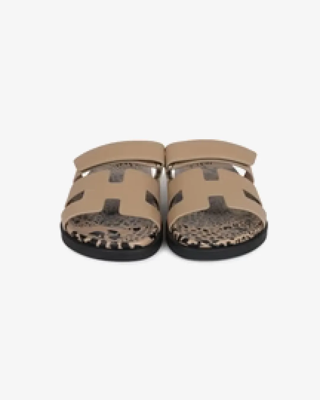 polyester - upper shoes Confidence - boosting Herm??s Chypre Techno Sandals Beige Argile Calfskin Palladium Hardware