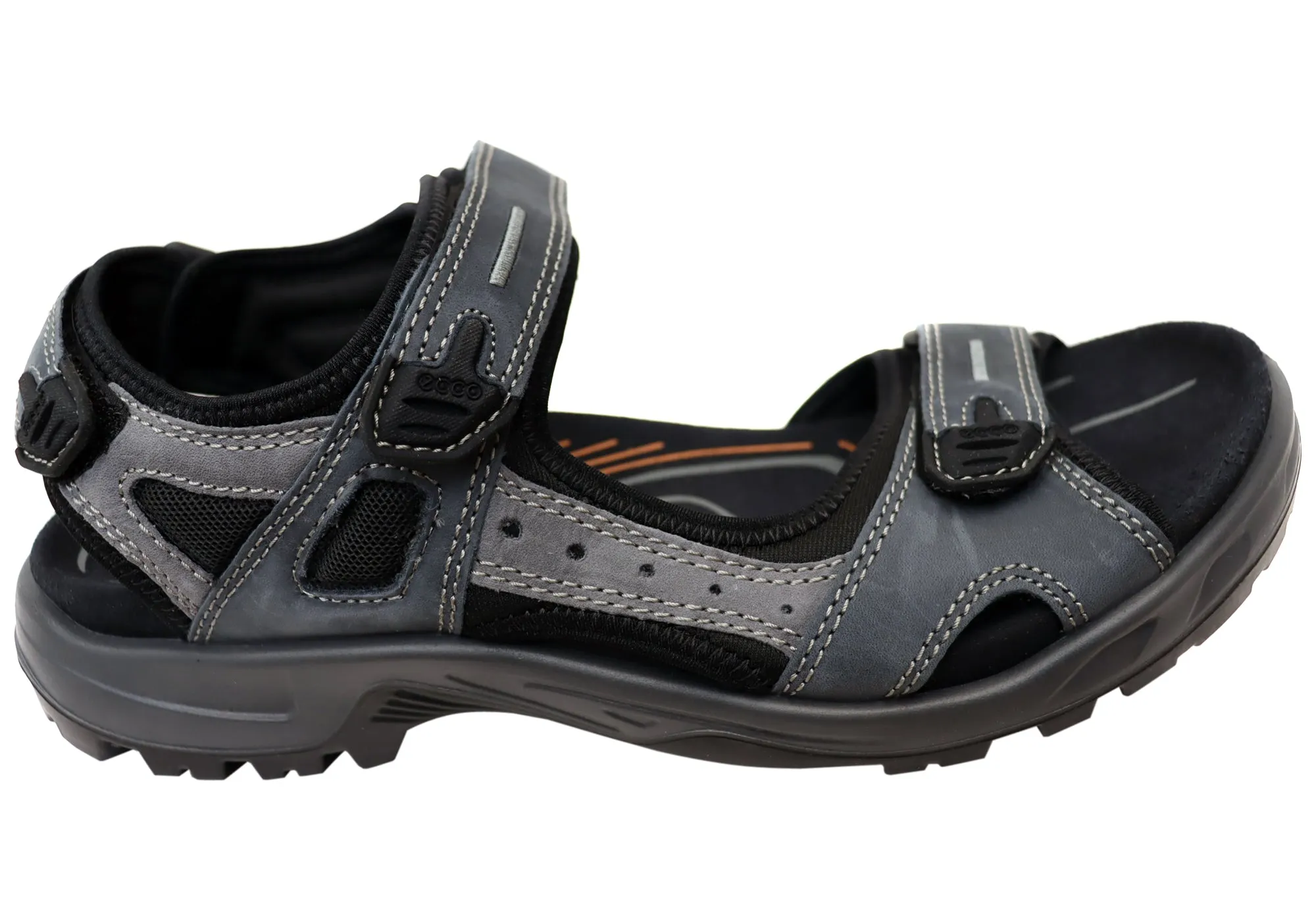 ECCO Mens Offroad Comfortable Leather Adjustable Sandals Work Base Love Path