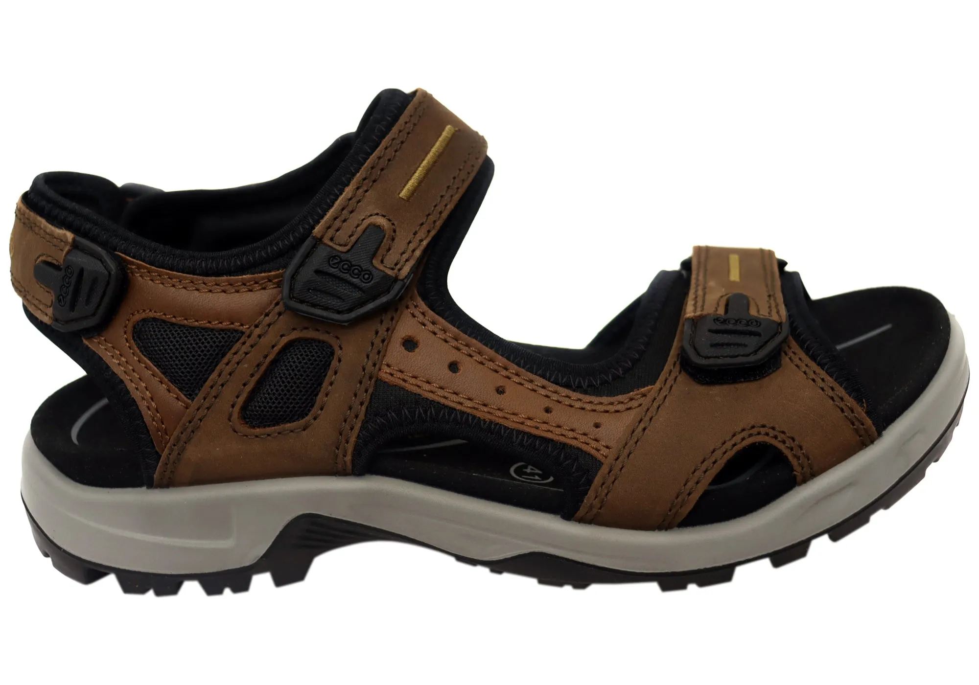 ECCO Mens Offroad Comfortable Leather Adjustable Sandals Spring Bloom Foot Ease