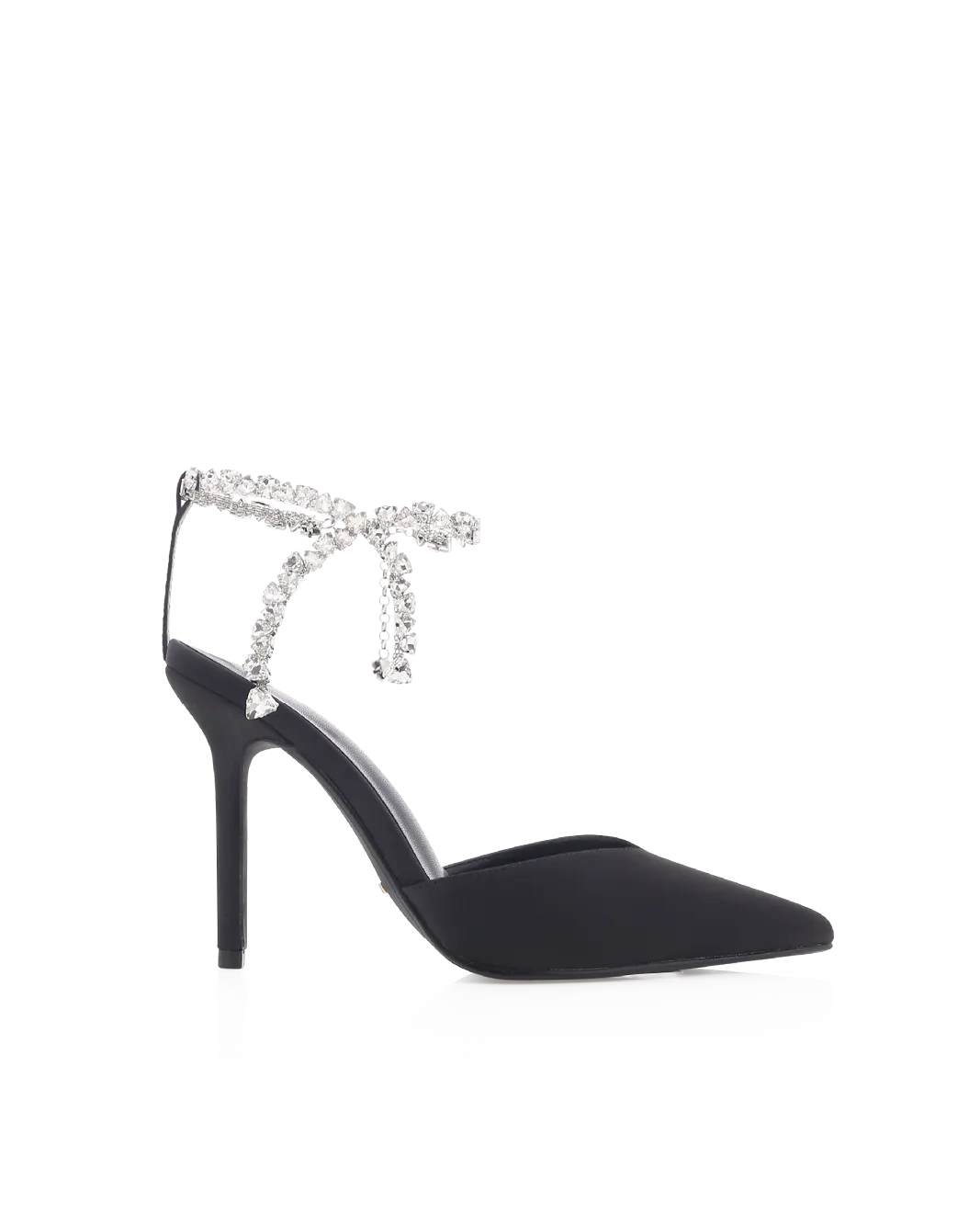 High Top Fashion High Heels for Women QARA - BLACK SATIN
