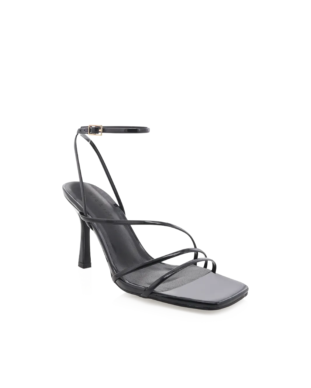 SYLVIA - BLACK PATENT Bejeweled Heels Pink High Heels