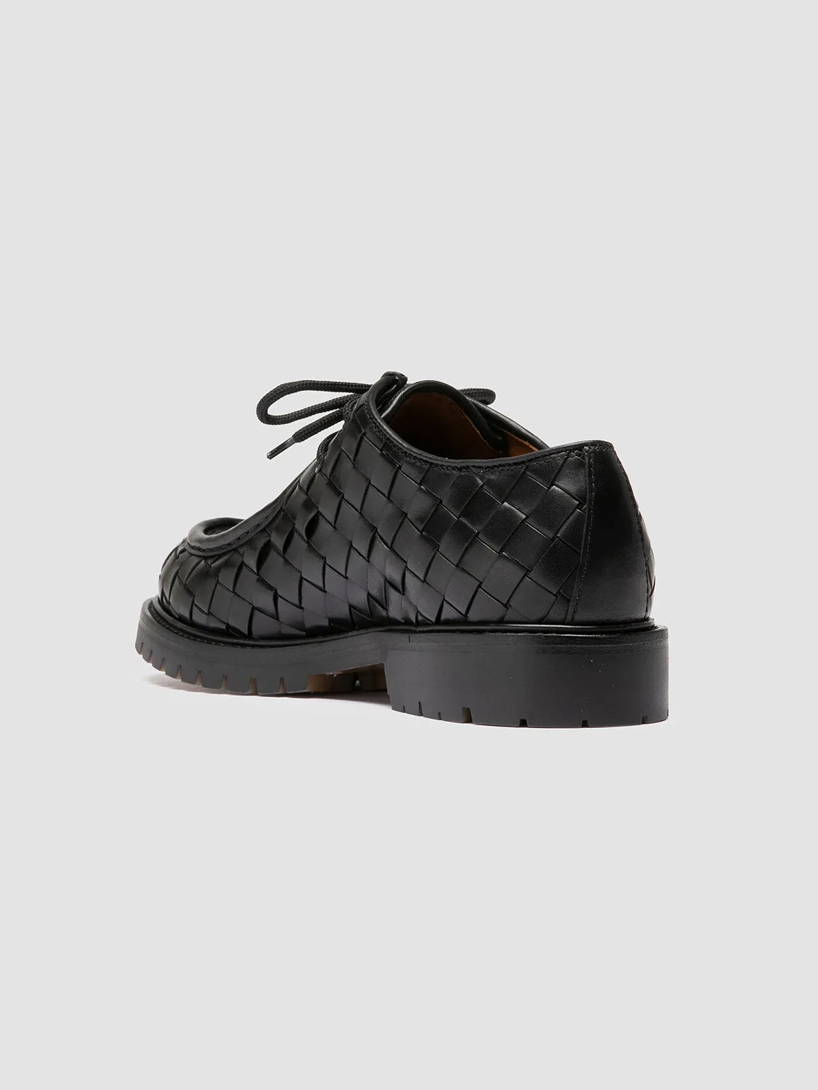 BOSS 015 - Black Leather Derby Shoes Air Cushion Statement Piece