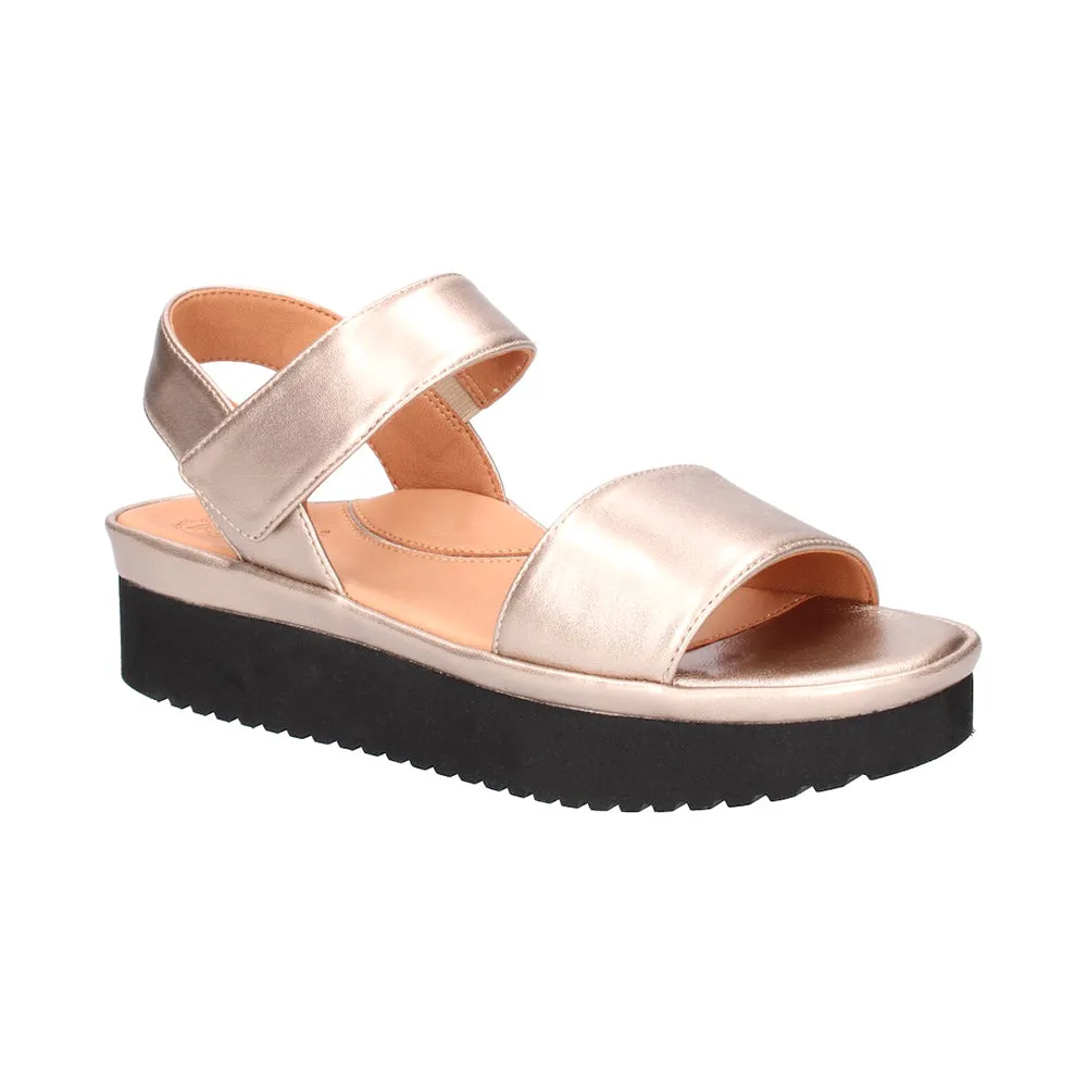 Abrilla Sandal - Champagne Met Nappa Smooth Finish