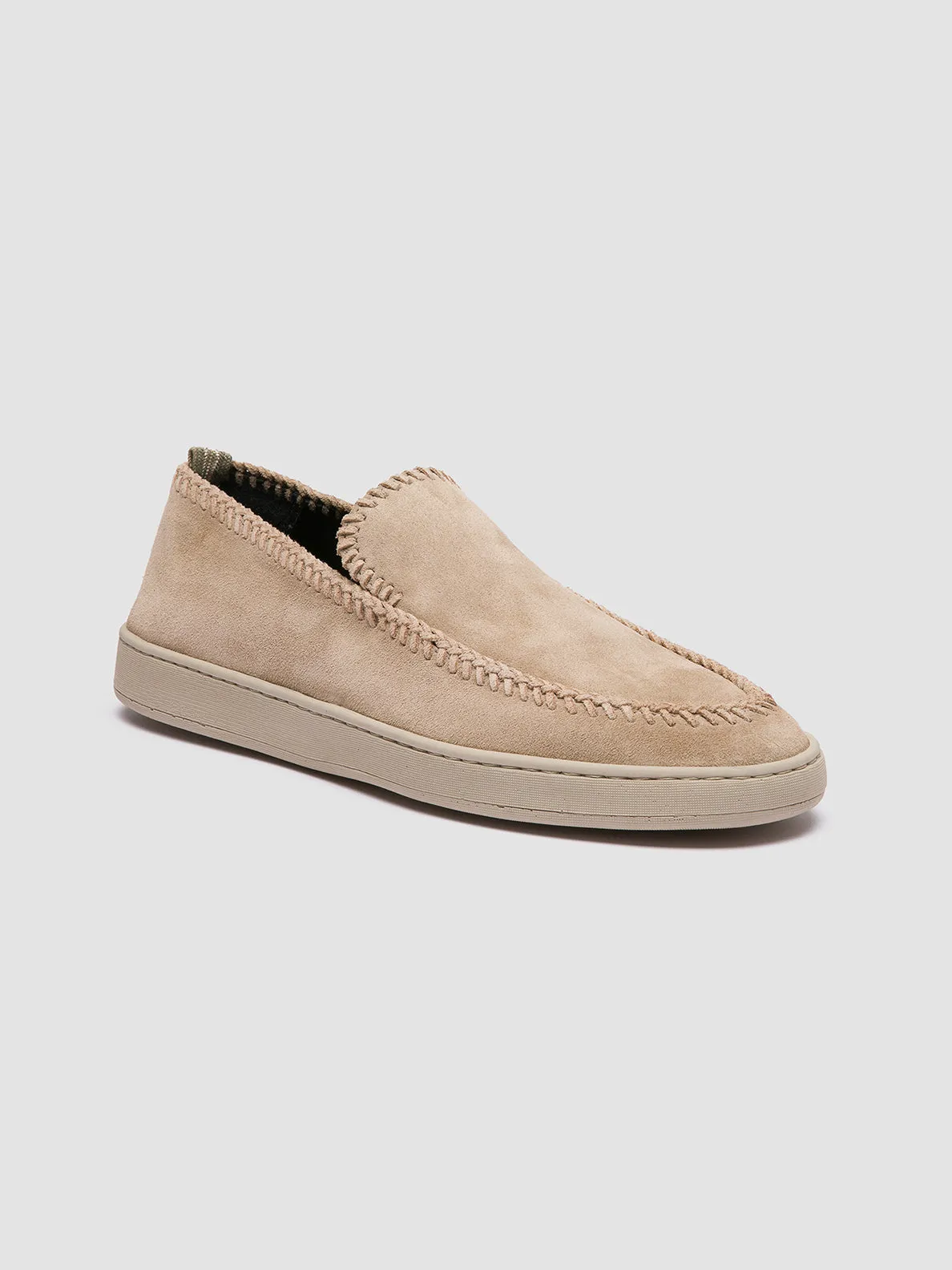 HERBIE 011 - Beige Suede Penny Loafers Slim Form