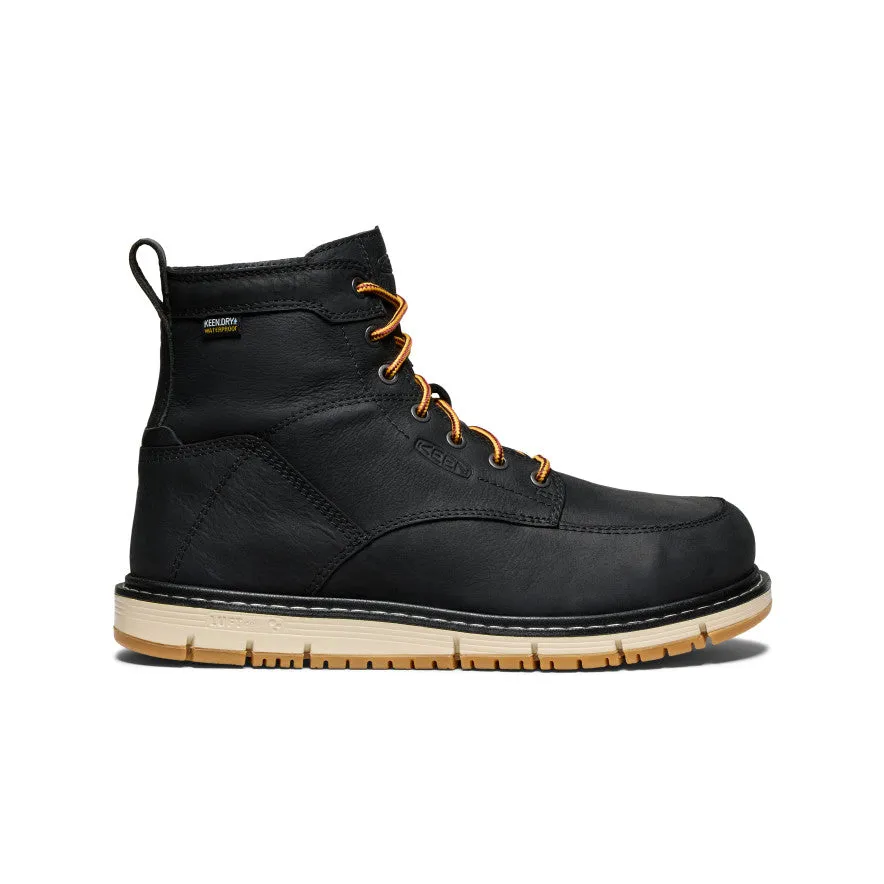 Thermal Barrier Cushioned Footbed Men's San Jose 6" Waterproof Boot (Aluminum Toe)  |  Black/Gum