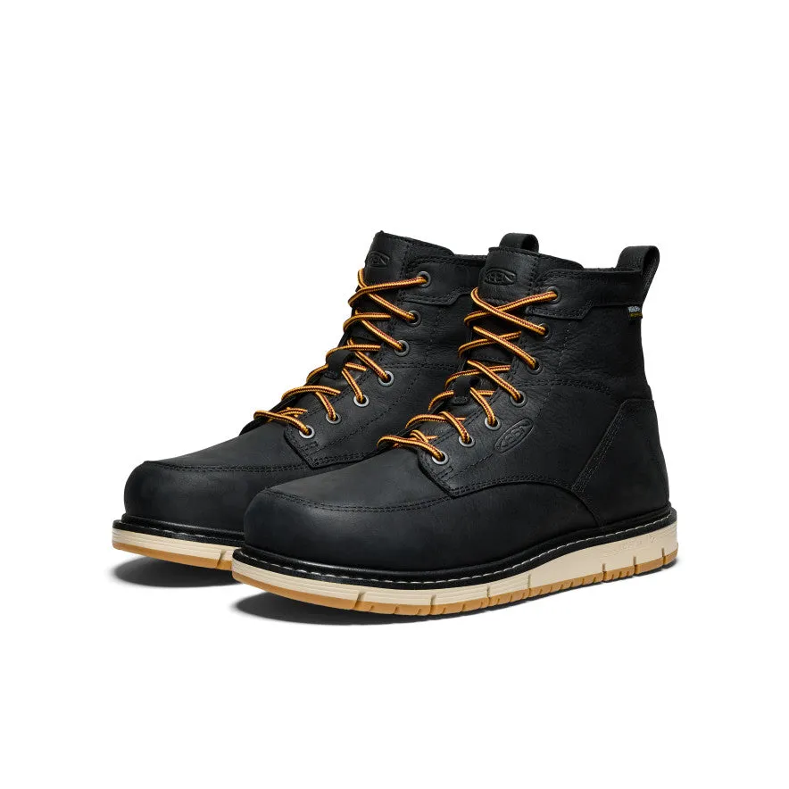 Anti Abrasion Men's San Jose 6" Waterproof Boot (Aluminum Toe)  |  Black/Gum