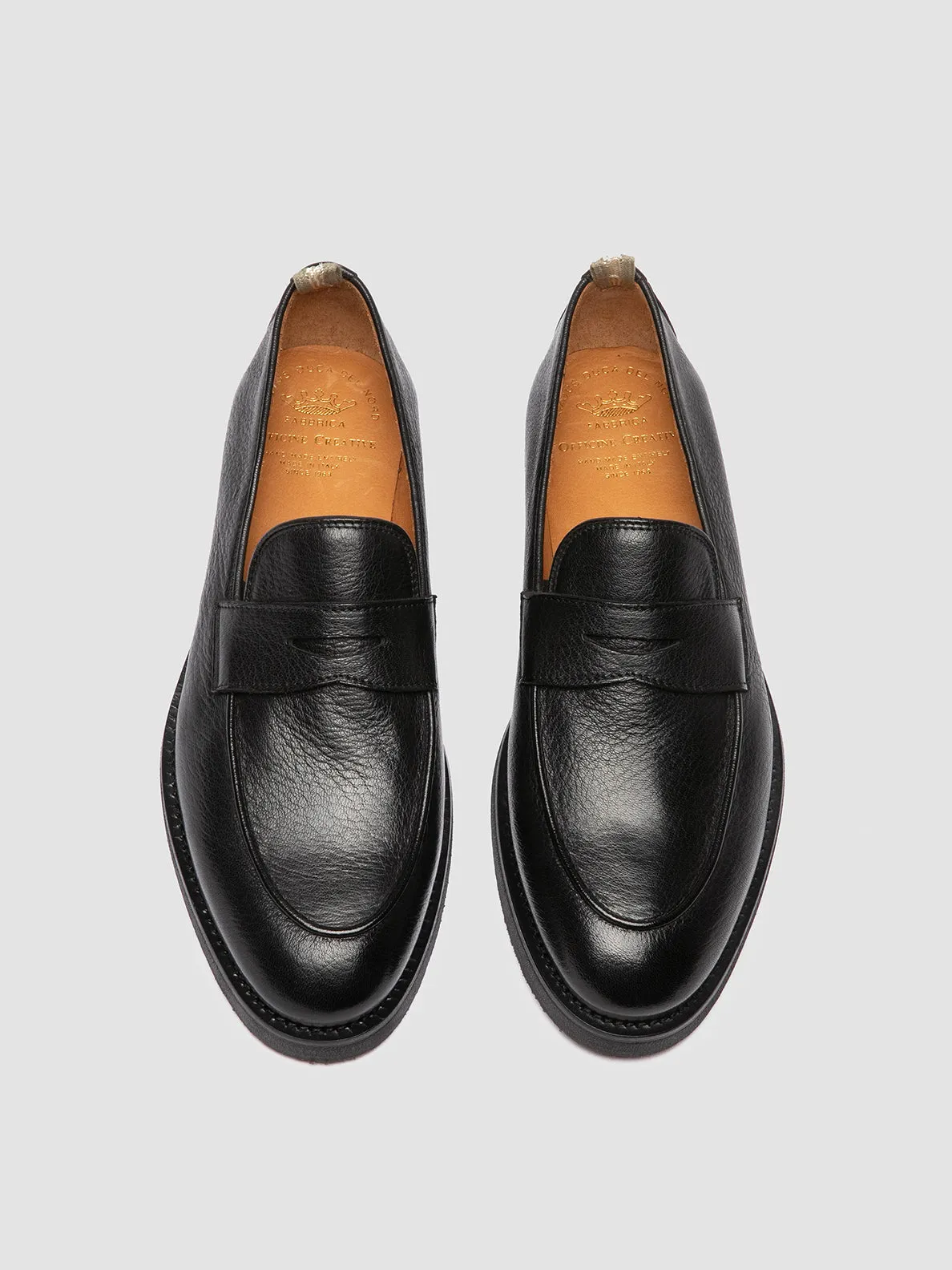 OPERA FLEXI 101 - Black Leather Penny Loafers Impact-absorbing
