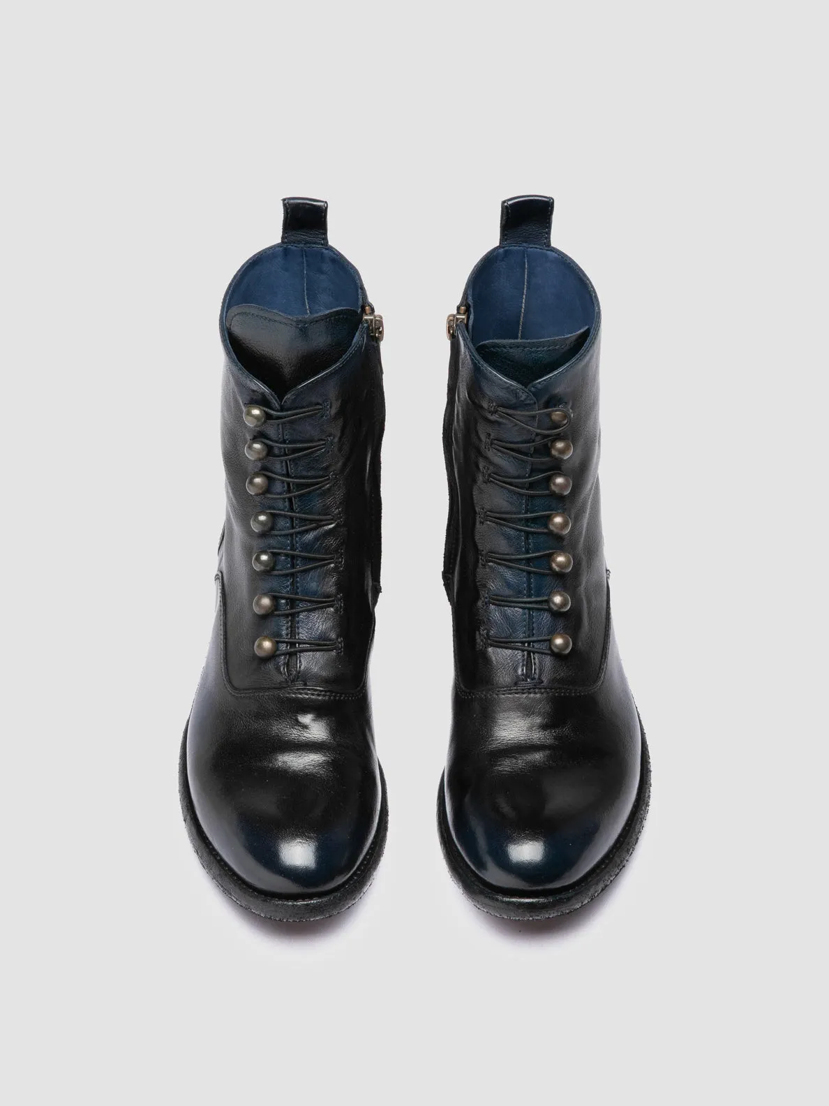 LISON 036 - Black Leather Zipped Boots Frost Step