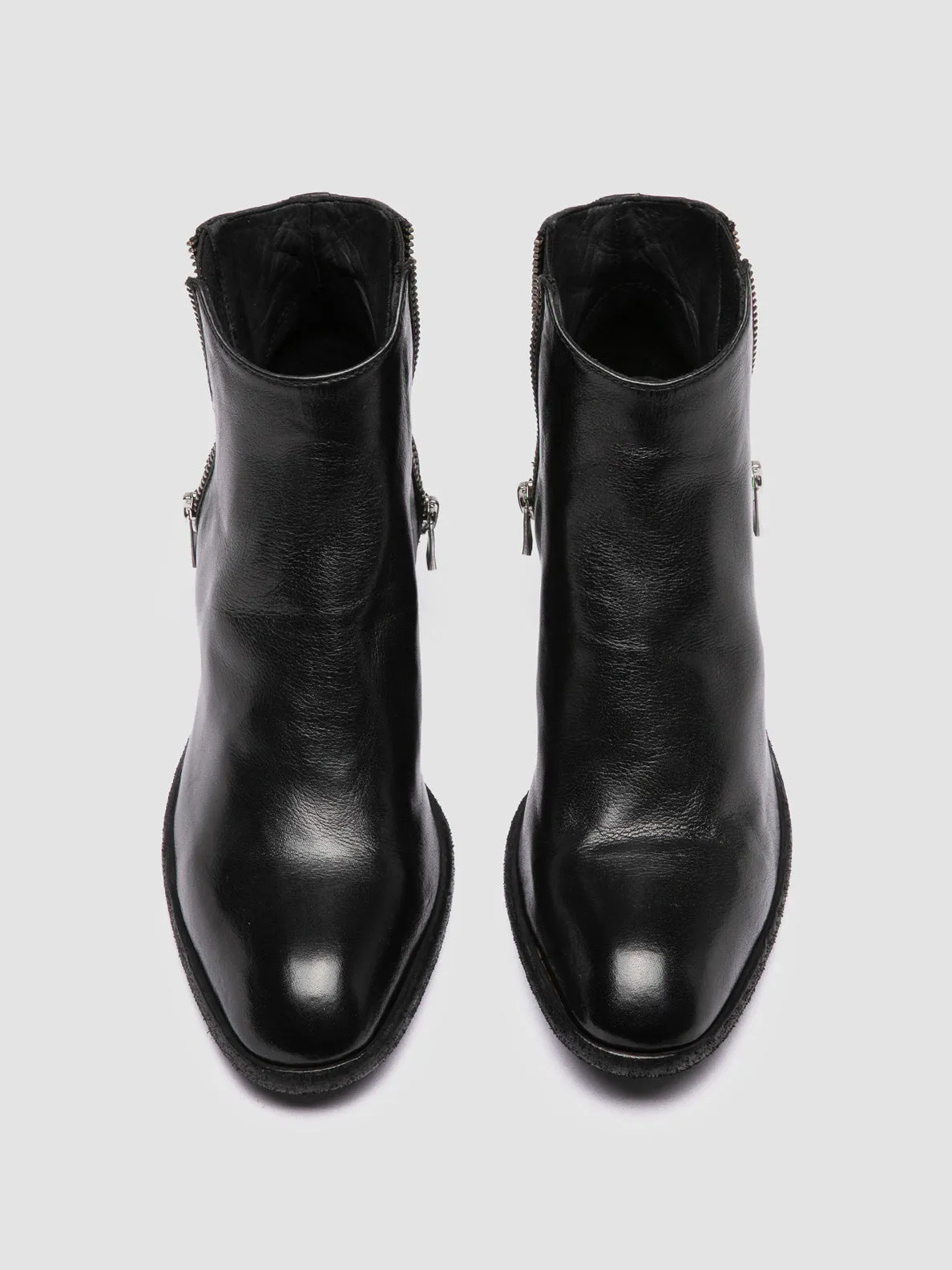 Color Fun SYDNE 015 - Black Leather Ankle Boots