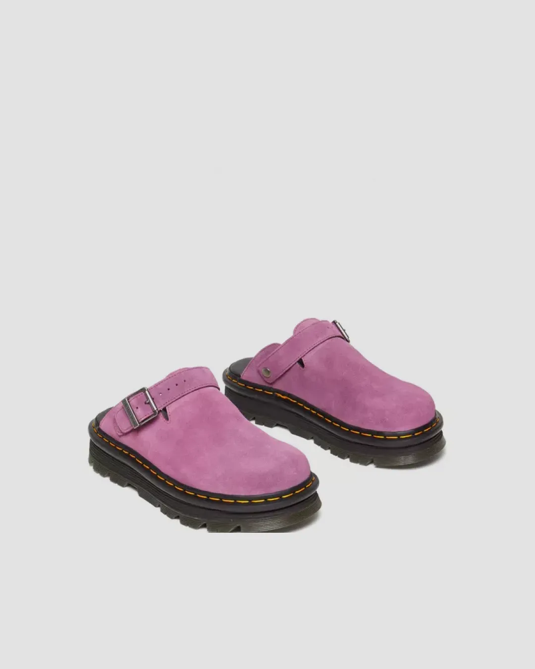 running for team building Dr Martens Zebzag Suede Casual Slingback Platform Mules in Pink