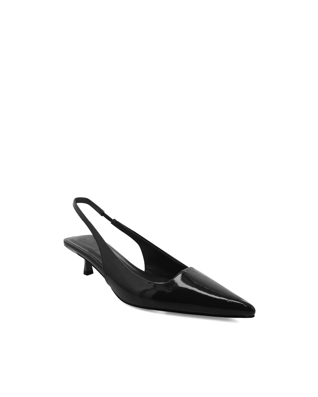 VILJA - BLACK PATENT Peep Toe Sandals