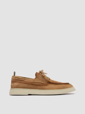 Perfect Fit BONES 013 - Camel Suede Boat Shoes