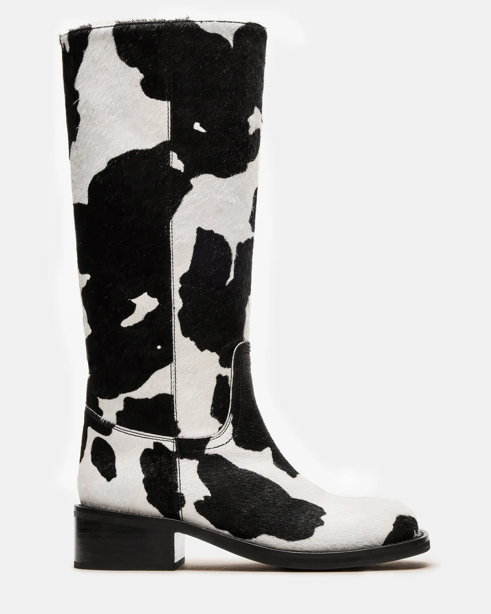 RIGGS BLACK COW PRINT Wide Sole Strong Sole